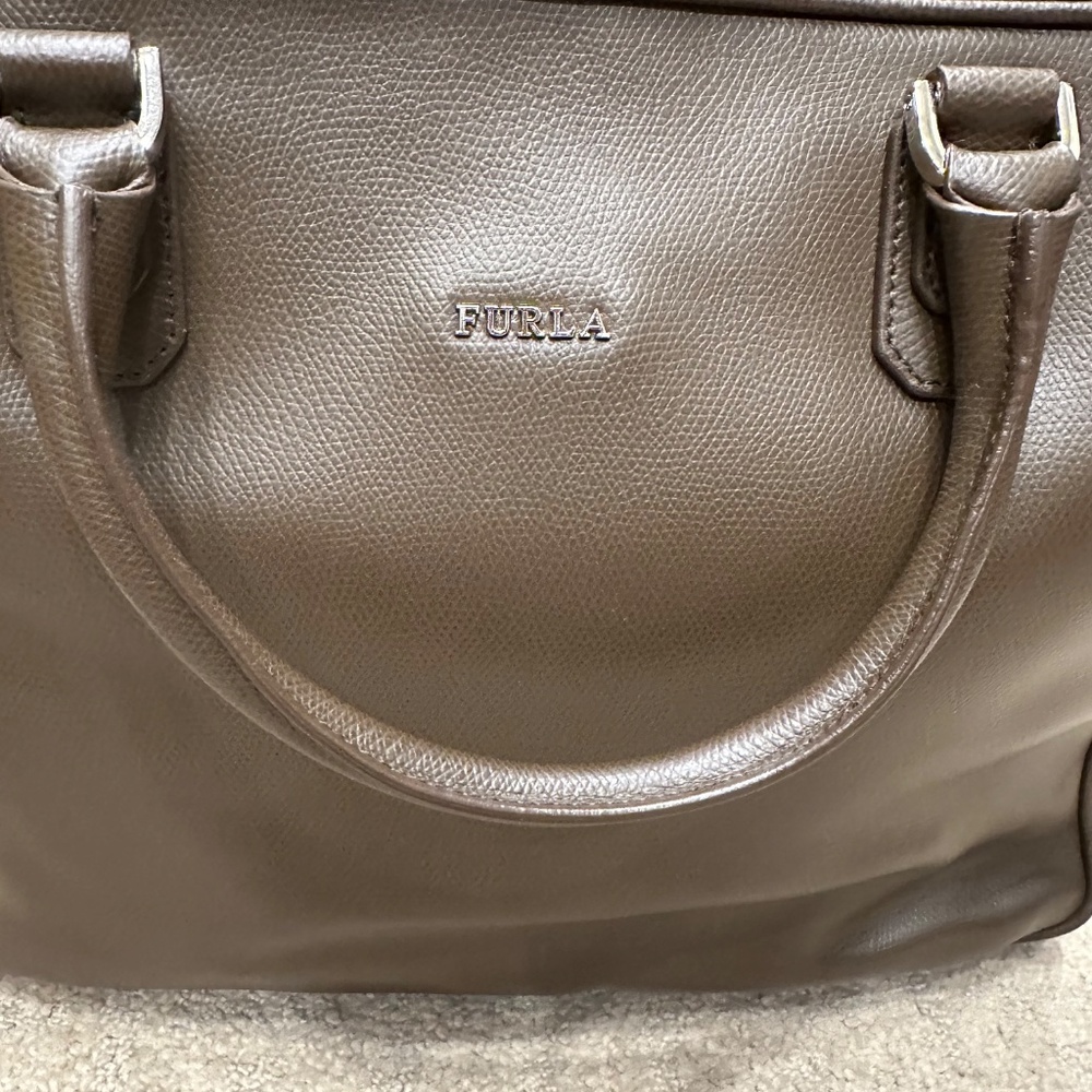 Furla Brown Leather soft side brief case/tote, Unisex - Picture 3 of 16